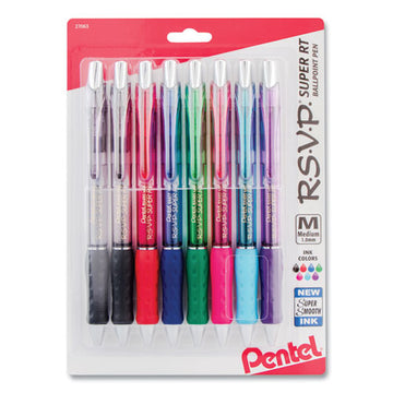 Pentel® R.s.v.p. Super Rt Ballpoint Pen, Retractable, Medium 1 Mm, Assorted Ink And Barrel Colors, 8-pack freeshipping - TVN Wholesale